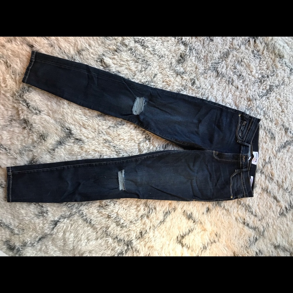 Frame Denim skinny de Jeanne ripped knee style